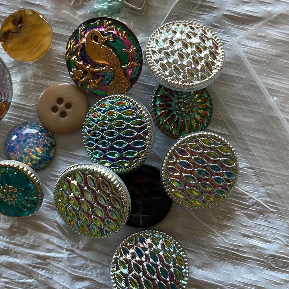 Beads buttons cabochons findings. About 1.5 pounds